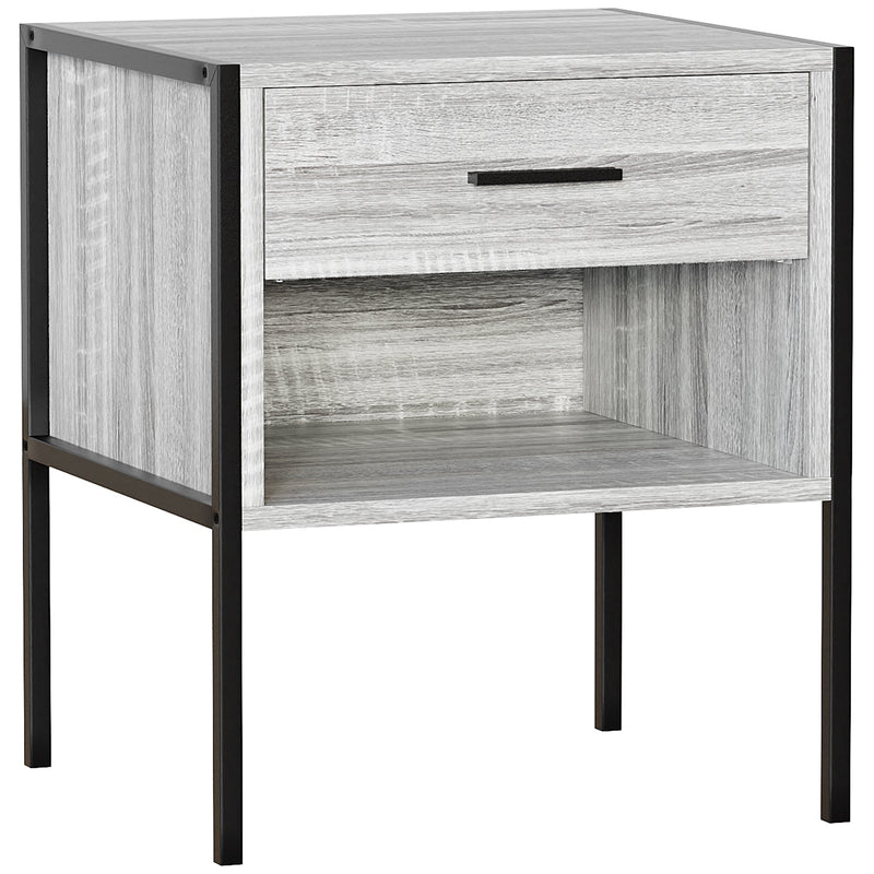 Vida Designs Brooklyn 1 Drawer Bedside Cabinet - Grey