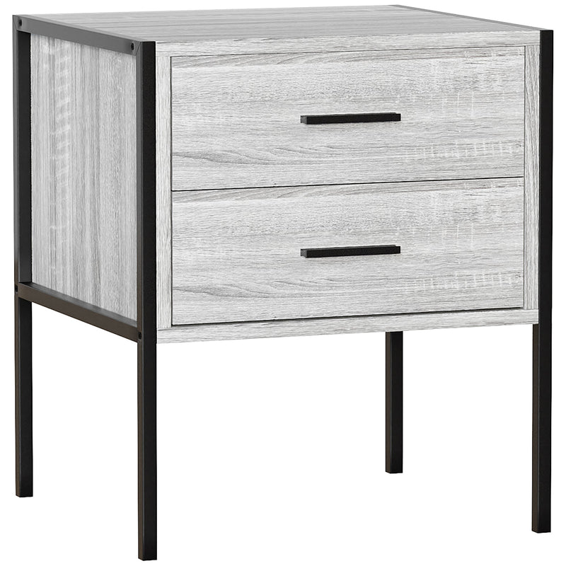 Vida Designs Brooklyn 2 Drawer Bedside Cabinet - Grey