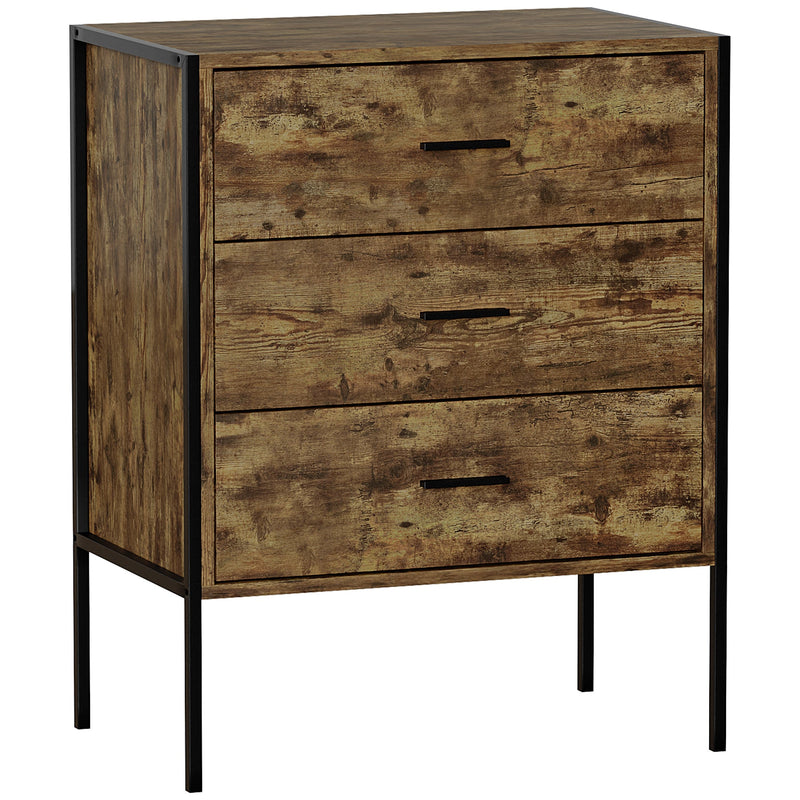 Vida Designs Brooklyn 3 Drawer Chest - Dark Wood