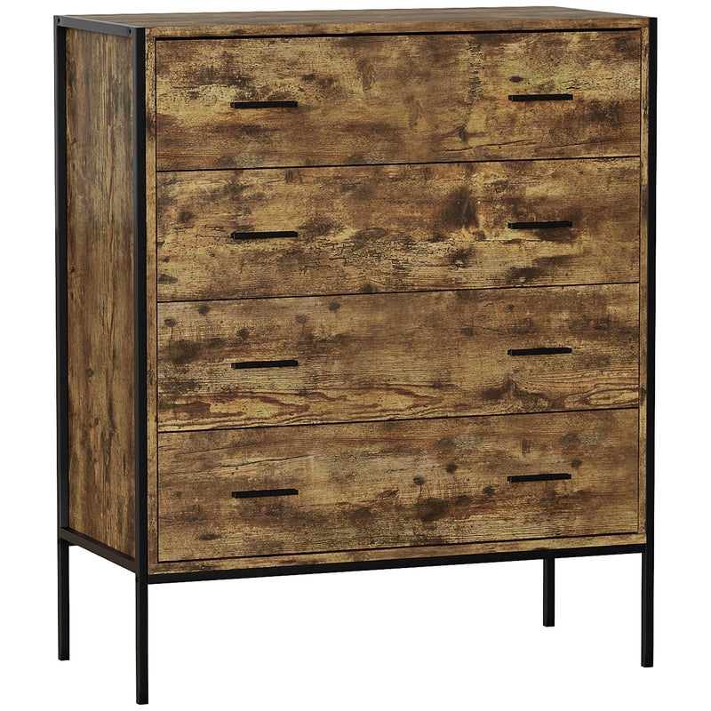 Vida Designs Brooklyn 4 Drawer Chest - Dark Wood