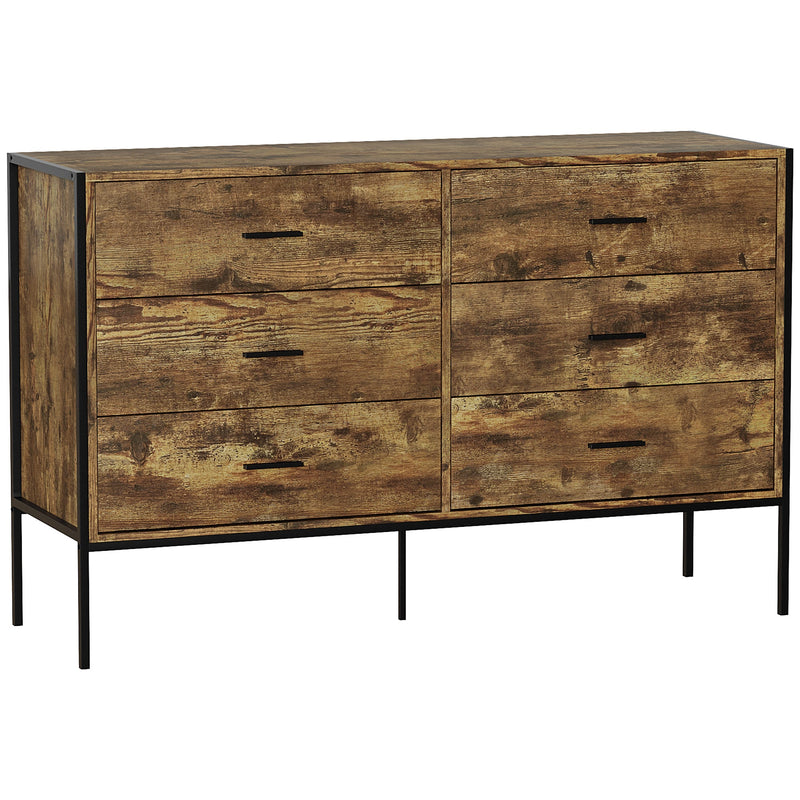 Vida Designs Brooklyn 6 Drawer Chest - Dark Wood