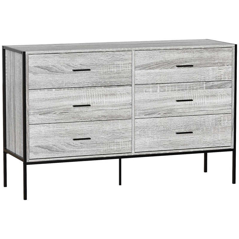 Vida Designs Brooklyn 6 Drawer Chest - Grey