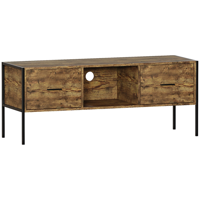 Vida Designs Brooklyn 2 Drawer TV Unit - Dark Wood