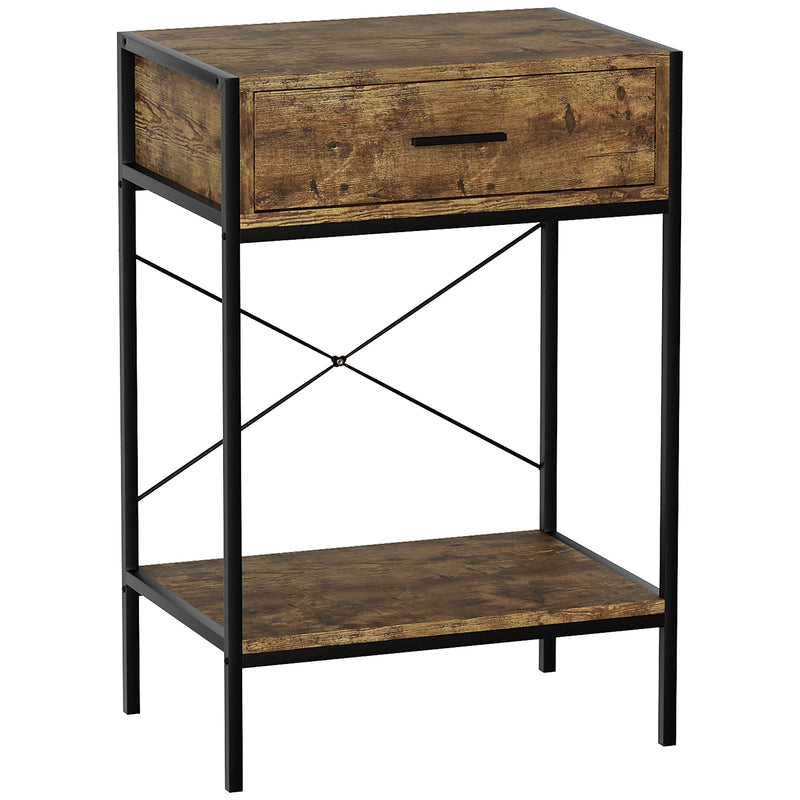 Vida Designs Brooklyn 1 Drawer Console Table - Dark Wood