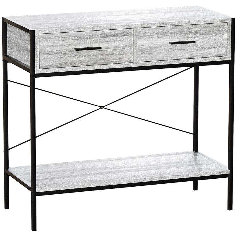 Vida Designs Brooklyn 2 Drawer Console Table - Grey