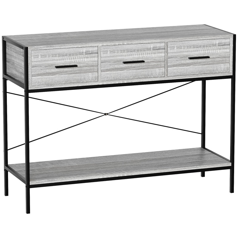 Vida Designs Brooklyn 3 Drawer Console Table - Grey