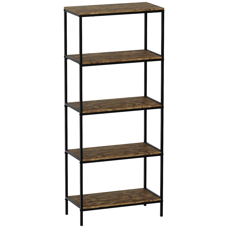 Vida Designs Brooklyn 5 Tier Bookcase - Dark Wood