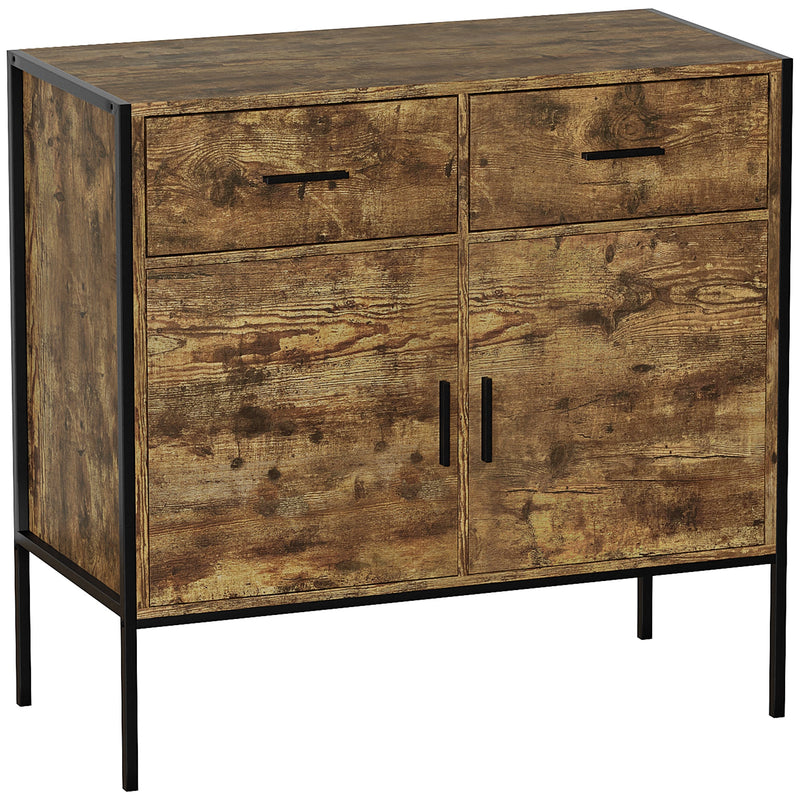 Vida Designs Brooklyn 2 Door 2 Drawer Sideboard - Dark Wood