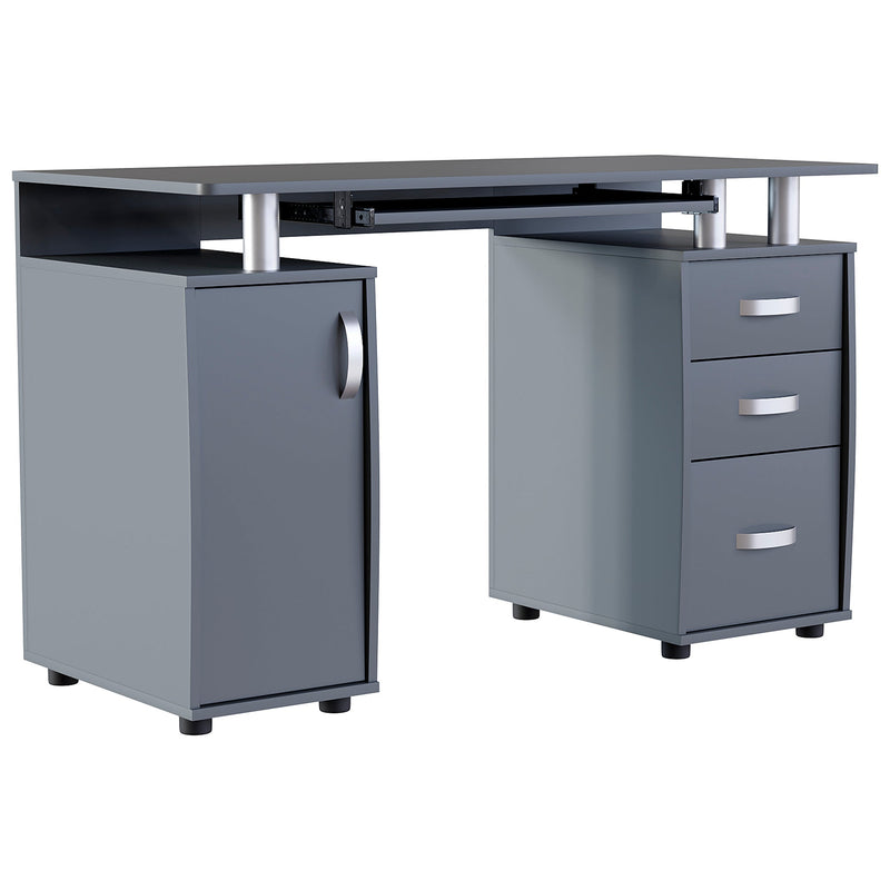 Vida Designs Otley 3 Drawer Computer Desk - Grey