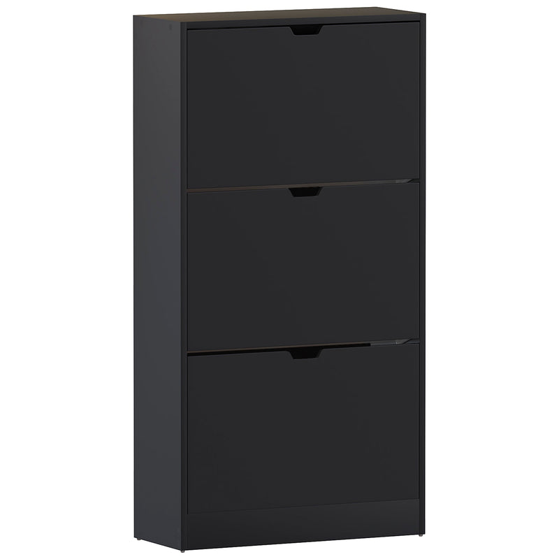 Vida Designs 3 Drawer Shoe Cabinet - Black - FSC