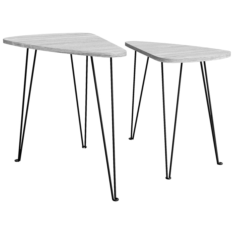 Vida Designs Brooklyn Nest of 2 Oval Tables - Grey