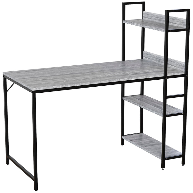 Vida Designs Brooklyn Computer Desk With 3 Shelves - Grey