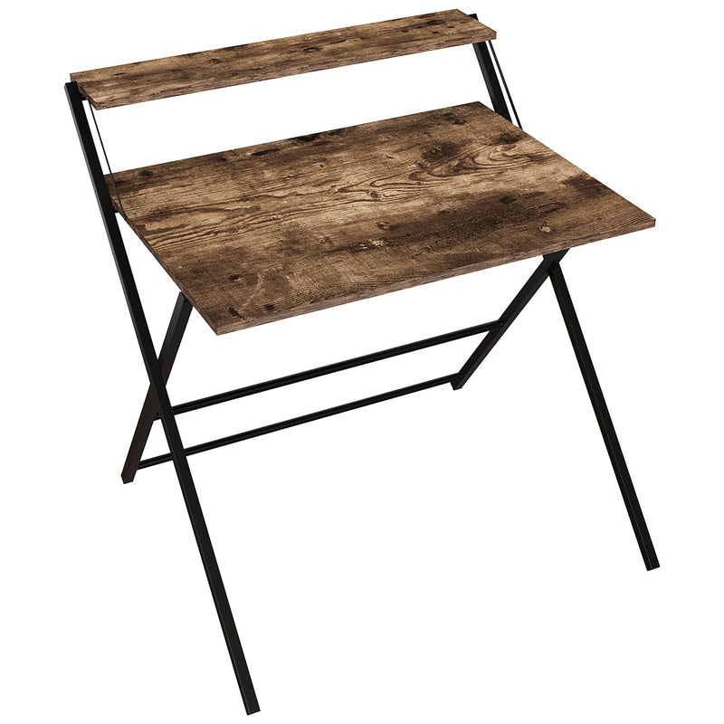 Vida Designs Brooklyn Foldable Computer Desk - Dark Wood