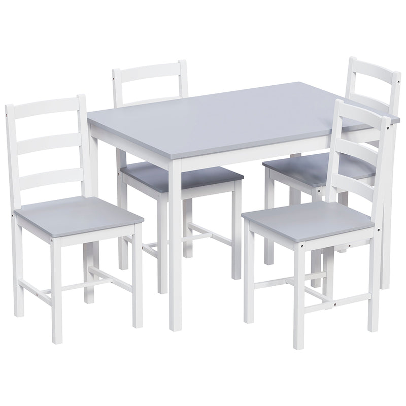 Vida Designs Yorkshire 4 Seater Dining Set - White & Grey