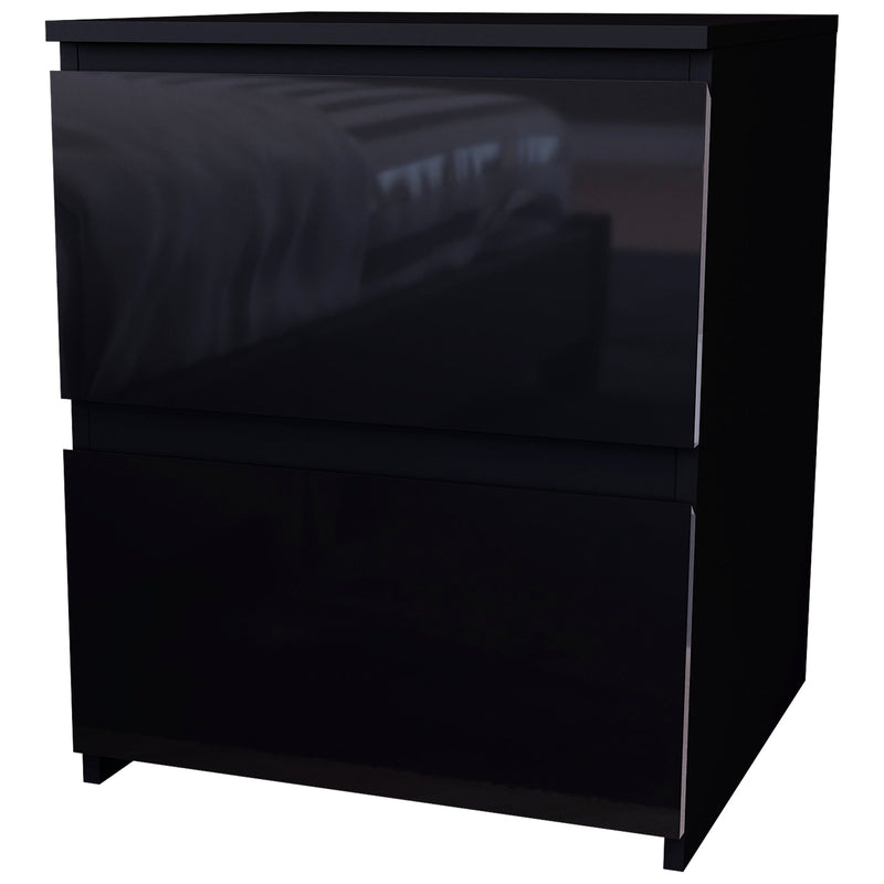 Vida Designs Glinton 2 Drawer Bedside Chest - Black - FSC