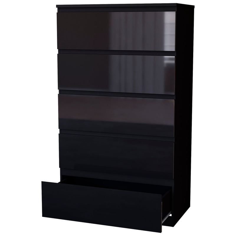 Vida Designs Glinton 5 Drawer Chest - Black - FSC