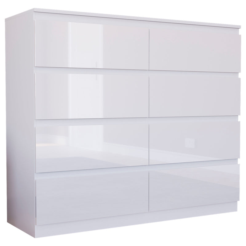 Vida Designs Glinton 8 Drawer Chest - White - FSC