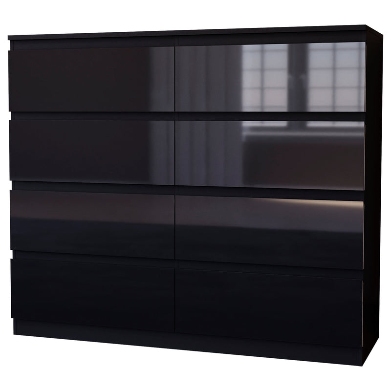 Vida Designs Glinton 8 Drawer Chest - Black - FSC