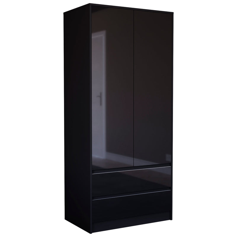 Vida Designs Glinton 2 Door Wardrobe With Drawers - Black - FSC