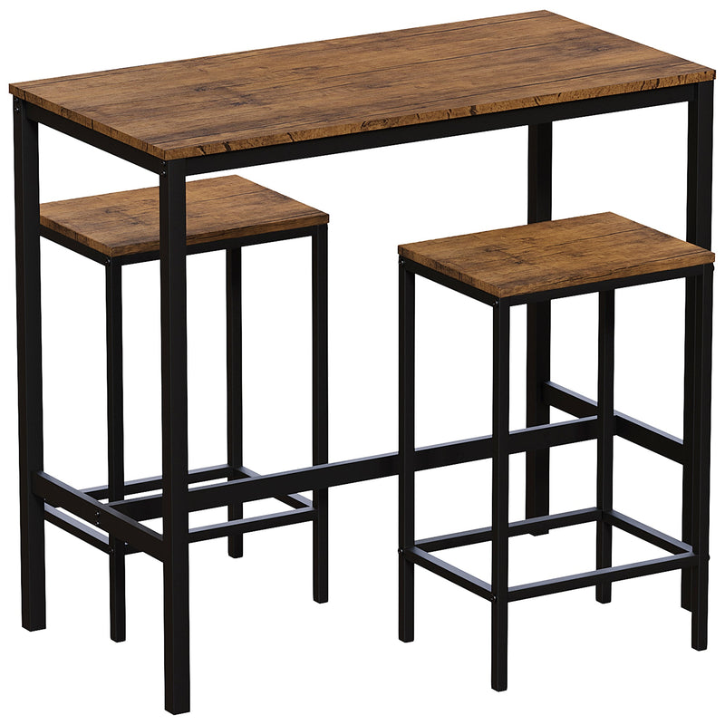 Vida Designs Roslyn 2 Seater Bar Table Set - Dark Wood