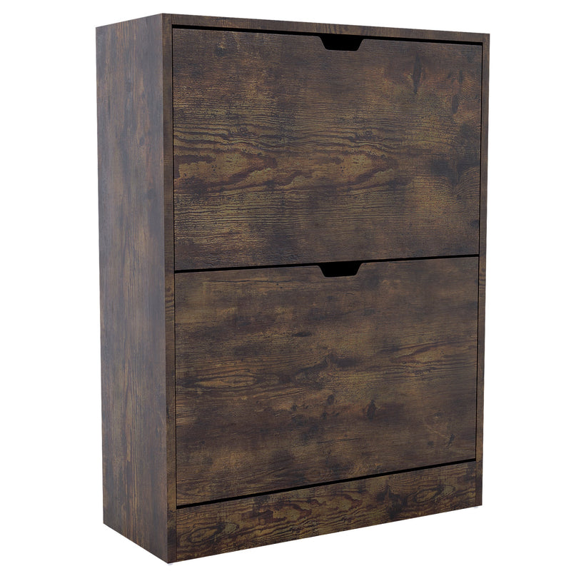 Vida Designs 2 Drawer Shoe Cabinet - Dark Wood - FSC