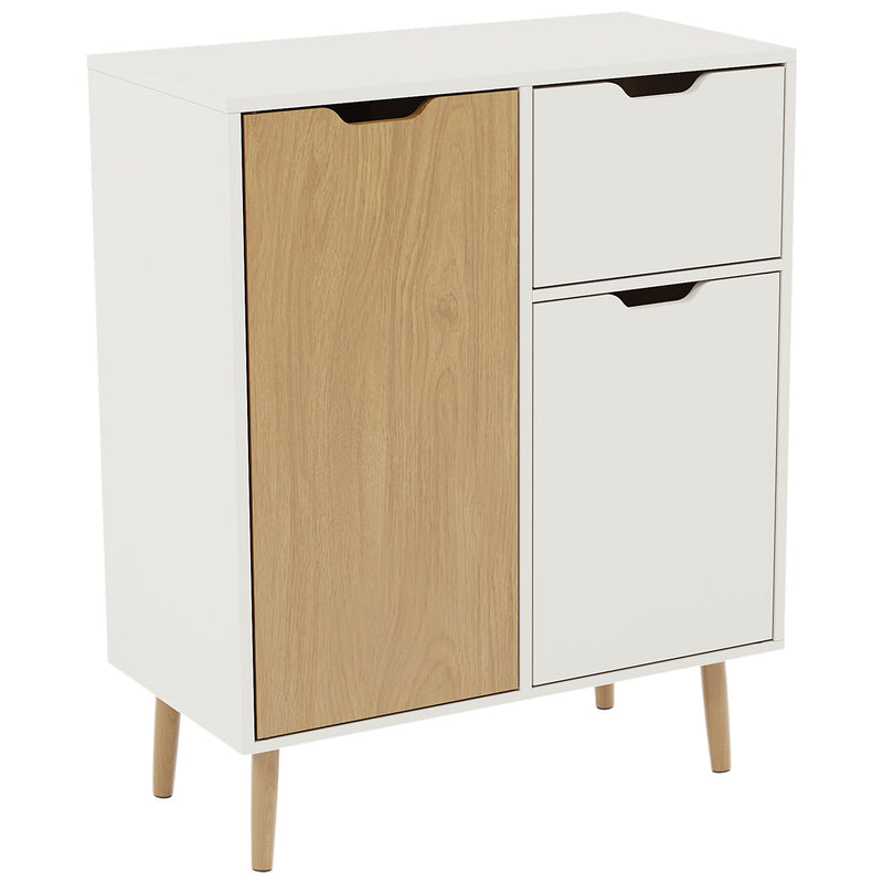 Vida Designs 2 Door 1 Drawer Sideboard - Oak & White