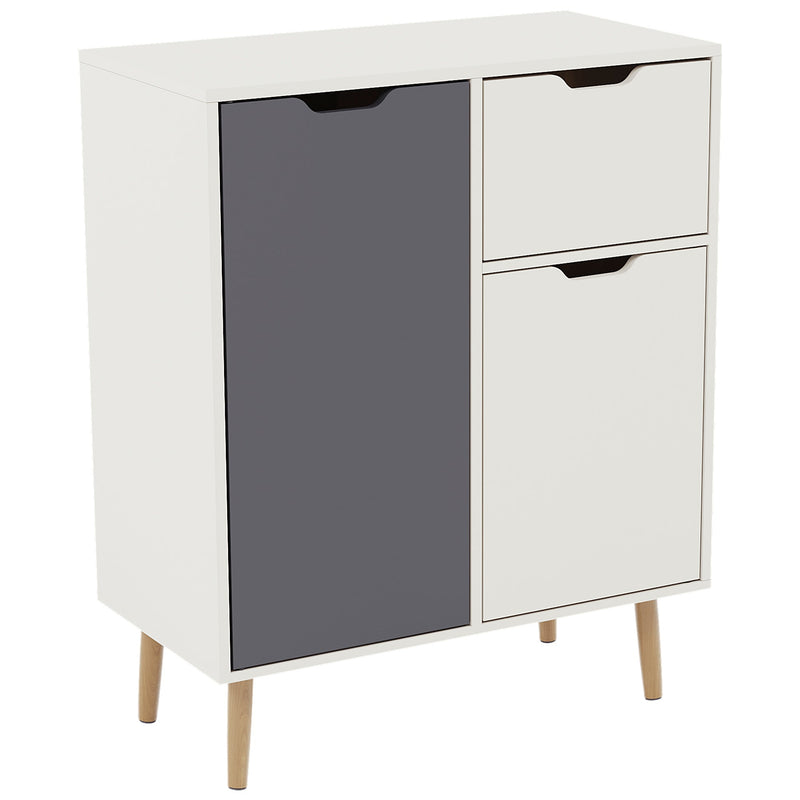 Vida Designs 2 Door 1 Drawer Sideboard - Grey & White