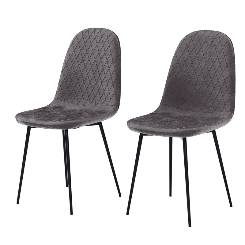 Vida Designs Luton Set Of 2 Fabric Dining Chairs - Grey