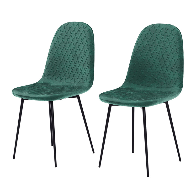 Vida Designs Luton Set Of 2 Fabric Dining Chairs - Green