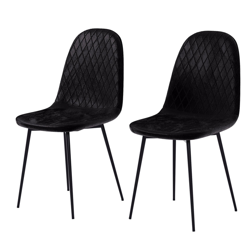 Vida Designs Luton Set Of 2 Fabric Dining Chairs - Black