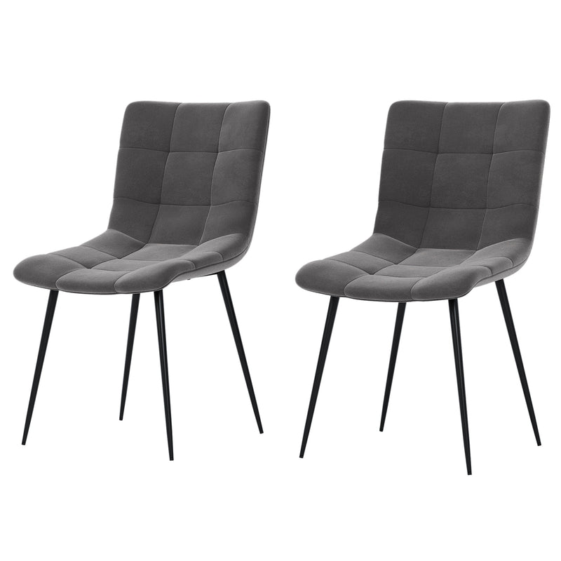 Vida Designs Richton Set Of 2 Fabric Dining Chairs - Grey