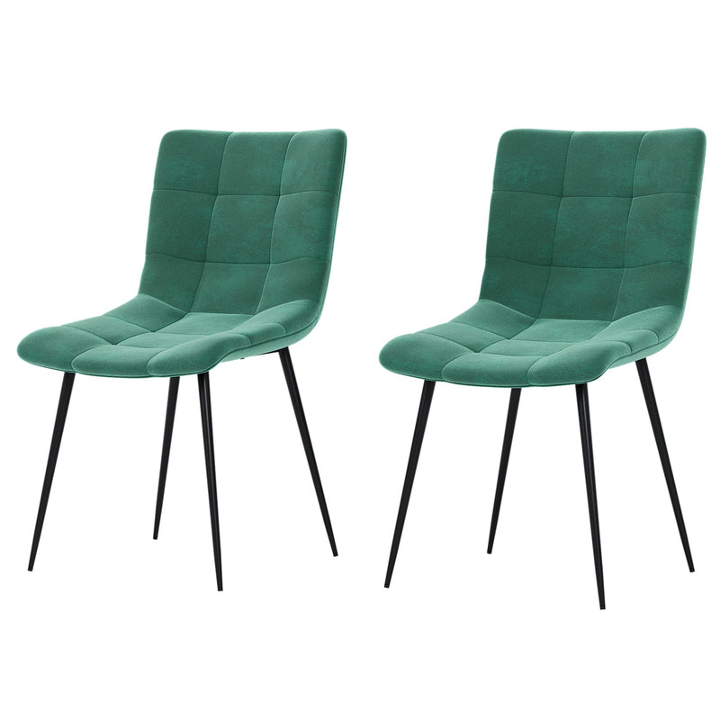 Vida Designs Richton Set Of 2 Fabric Dining Chairs - Green