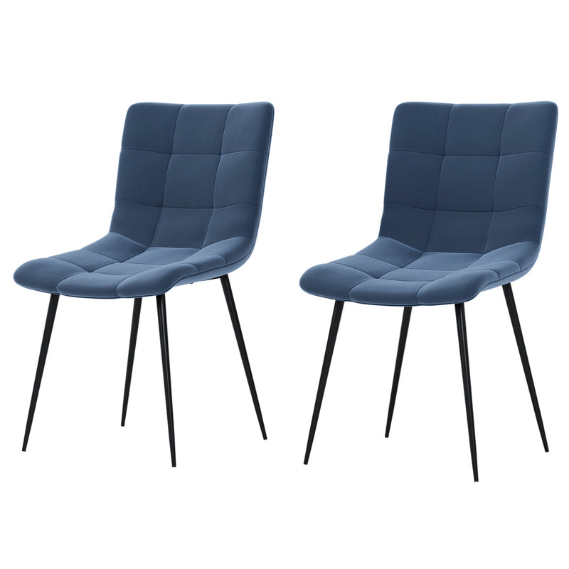 Vida Designs Richton Set Of 2 Fabric Dining Chairs - Blue