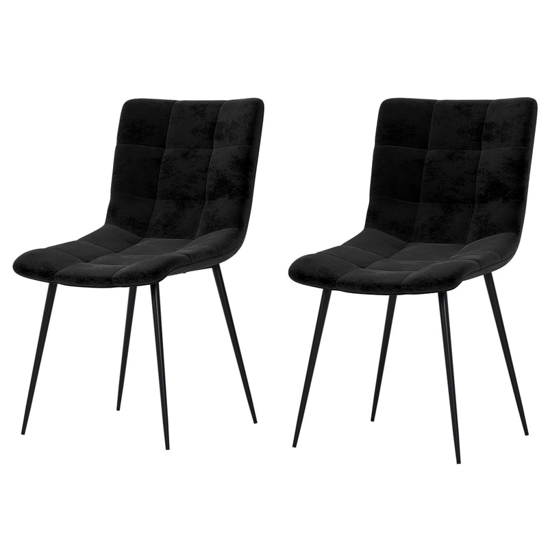 Vida Designs Richton Set Of 2 Fabric Dining Chairs - Black