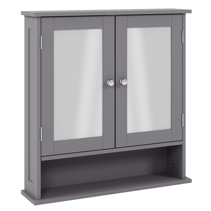 Bath Vida Priano 2 Door Mirrored Wall Cabinet With Shelf - Grey