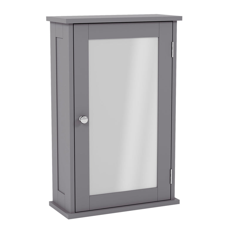 Bath Vida Priano 1 Door Mirrored Wall Cabinet - Grey