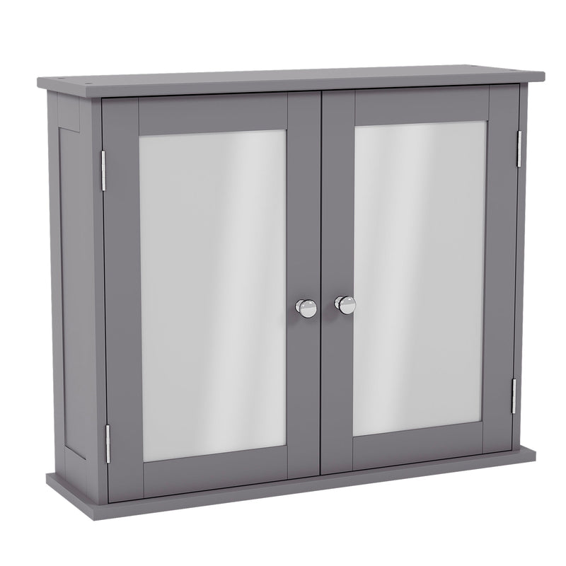 Bath Vida Priano 2 Door Mirrored Wall Cabinet - Grey