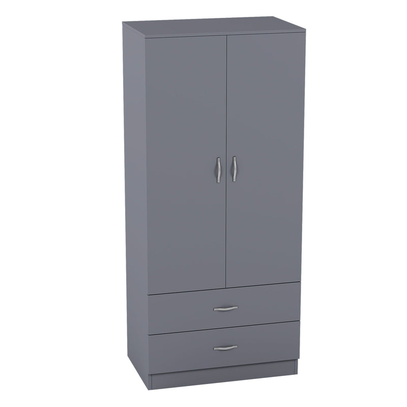 Vida Designs Riano 2 Door 2 Drawer Wardrobe - Grey