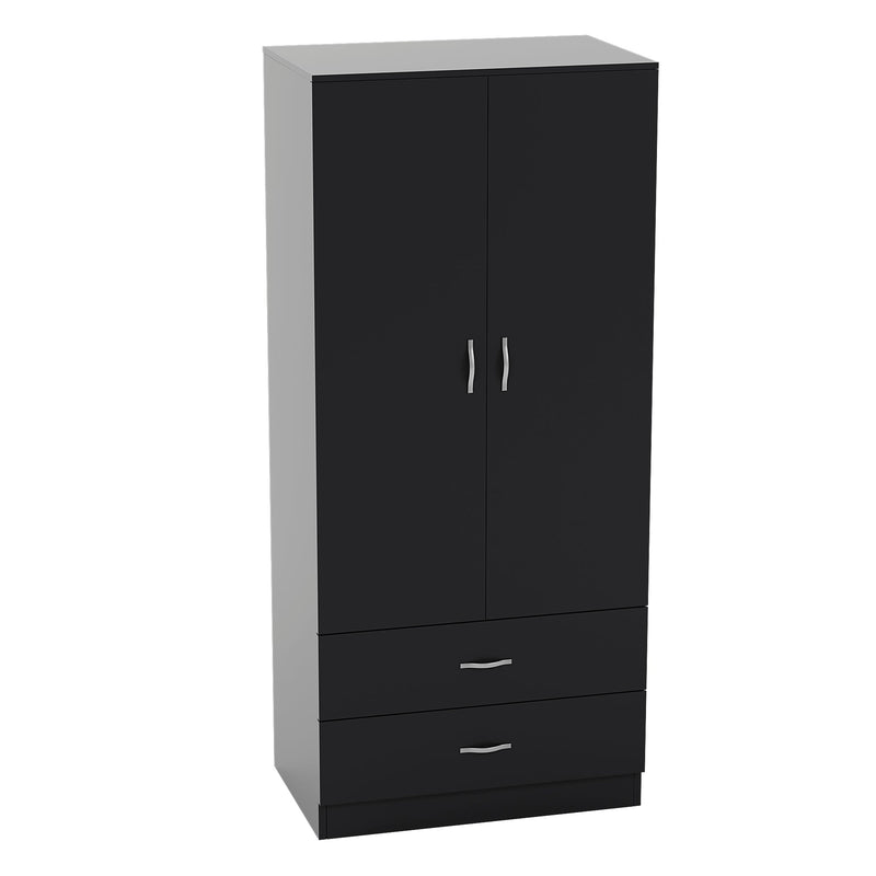 Vida Designs Riano 2 Door 2 Drawer Wardrobe - Black