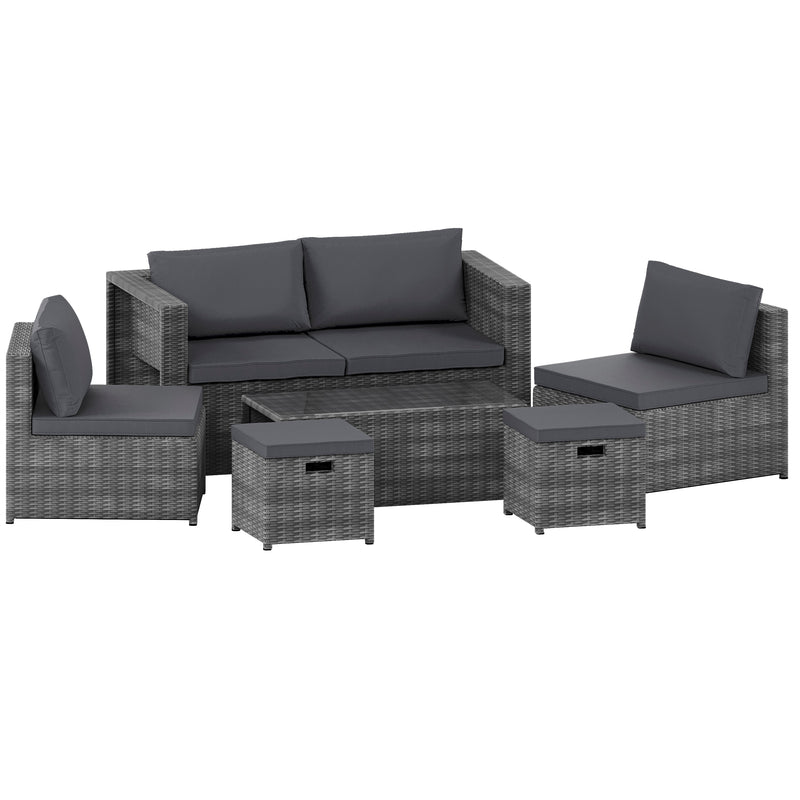 Garden Vida Islay 6 Seater Rattan Set - Grey