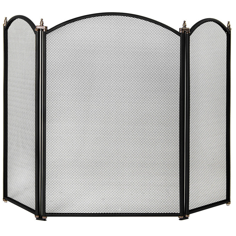 Fire Vida Selby 3 Panel Fire Guard - Black