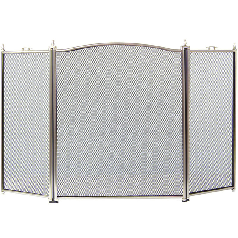 Fire Vida Denton 3 Panel Fire Guard - Pewter