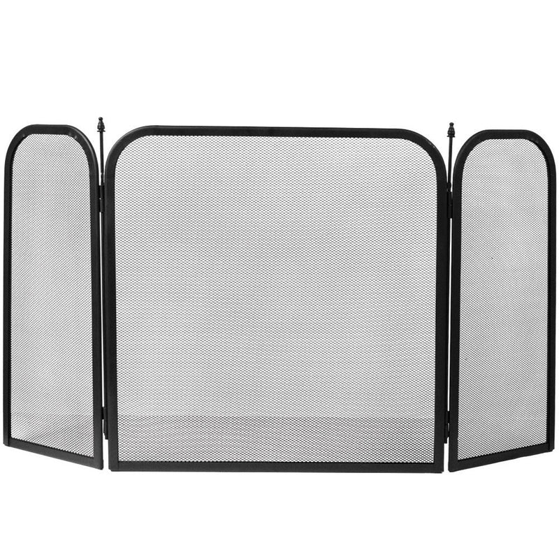 Fire Vida Roxby 3 Panel Fire Guard - Black