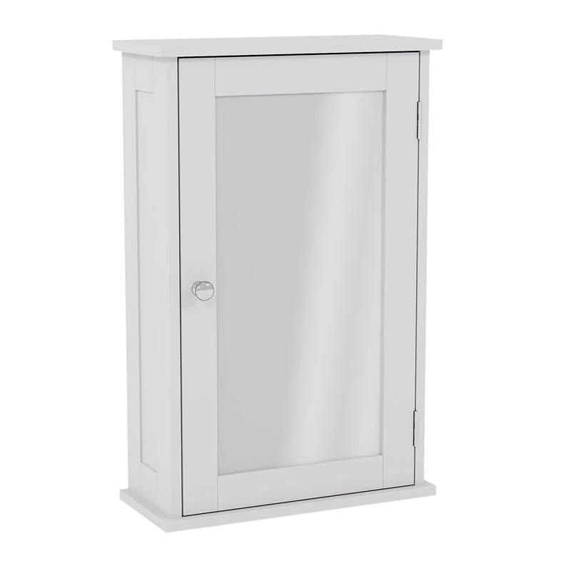 Bath Vida Priano 1 Door Mirrored Wall Cabinet - White