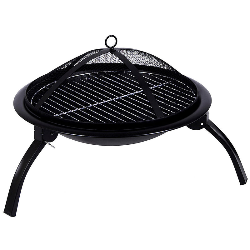 Fire Vida Folding Steel Fire Pit Black