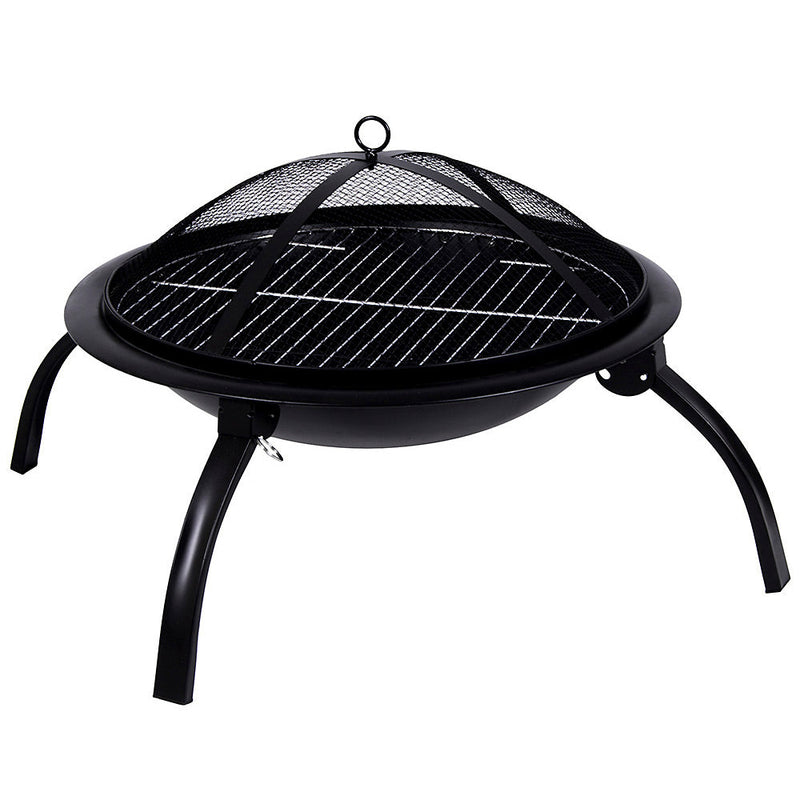 Fire Vida Folding Steel Fire Pit Black - Large