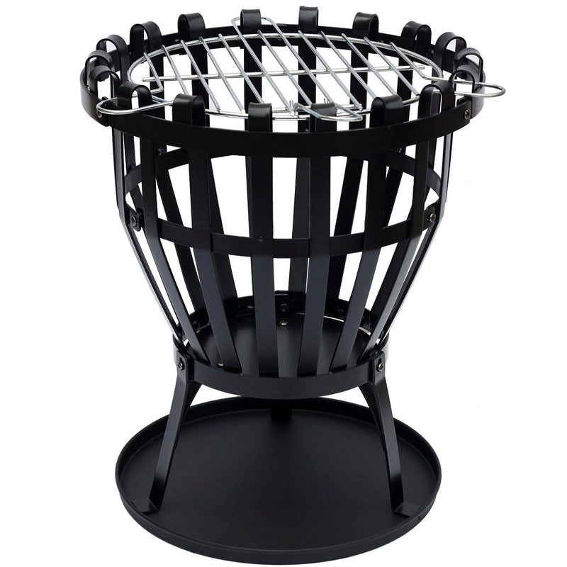 Fire Vida Steel Brazier Black - Round