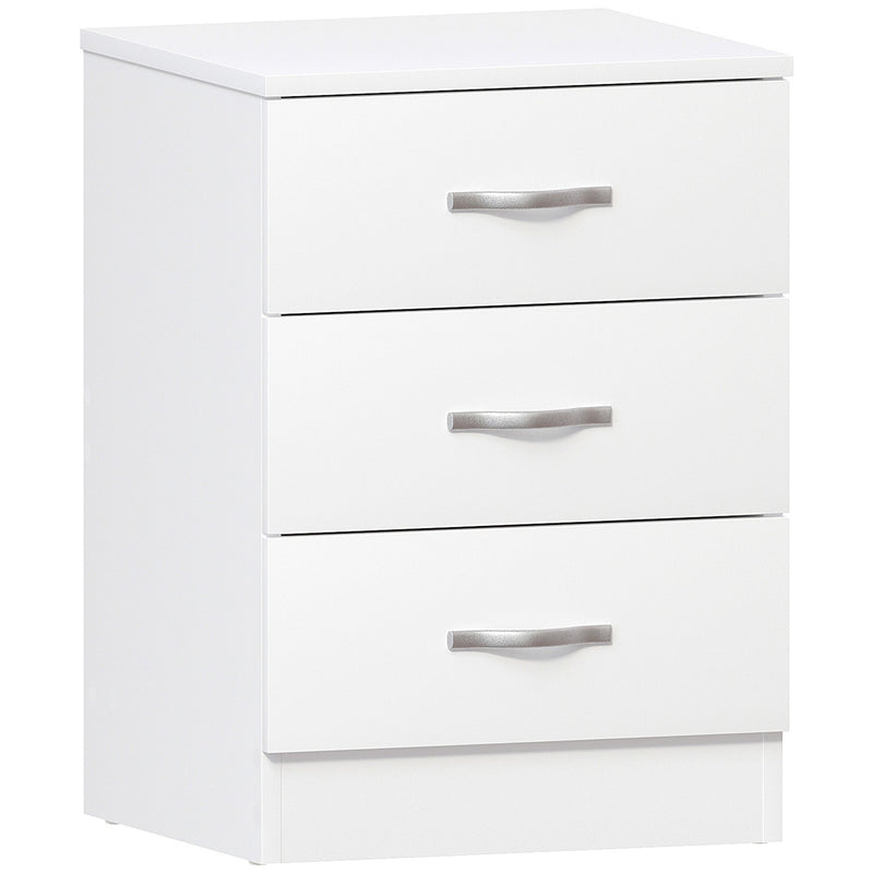 Vida Designs Riano 3 Drawer Bedside Chest - White