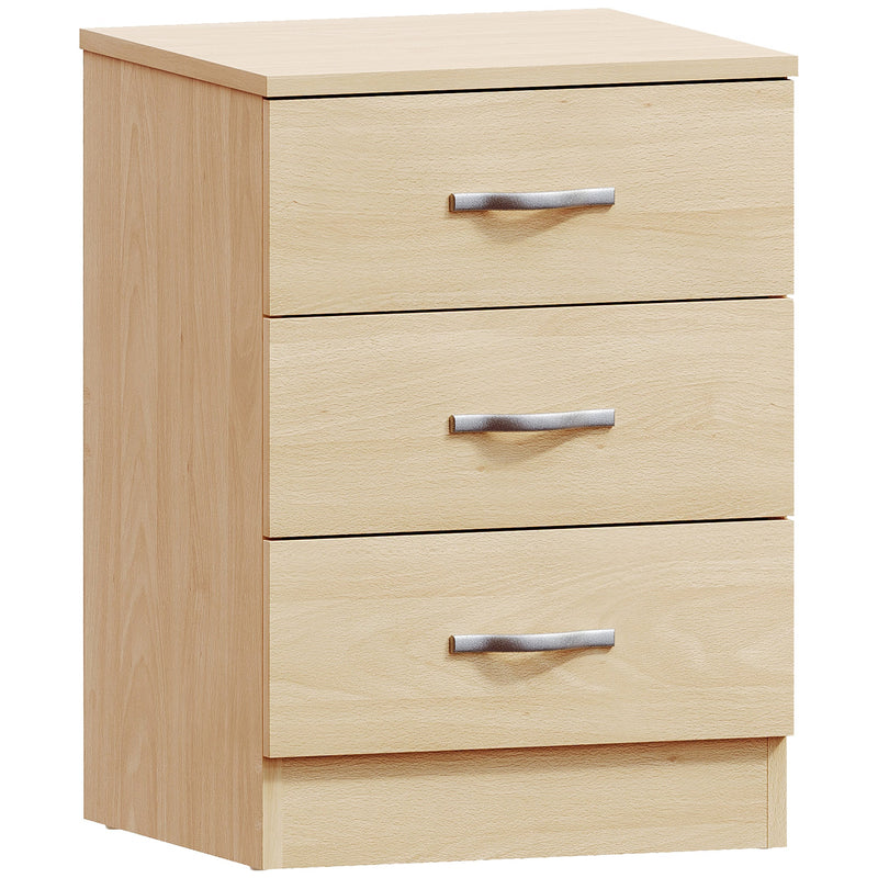 Vida Designs Riano 3 Drawer Bedside Chest - Pine