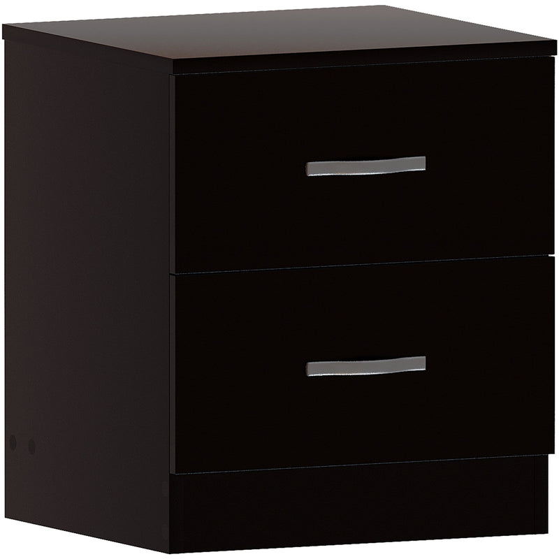 Vida Designs Riano 2 Drawer Bedside Chest - Black